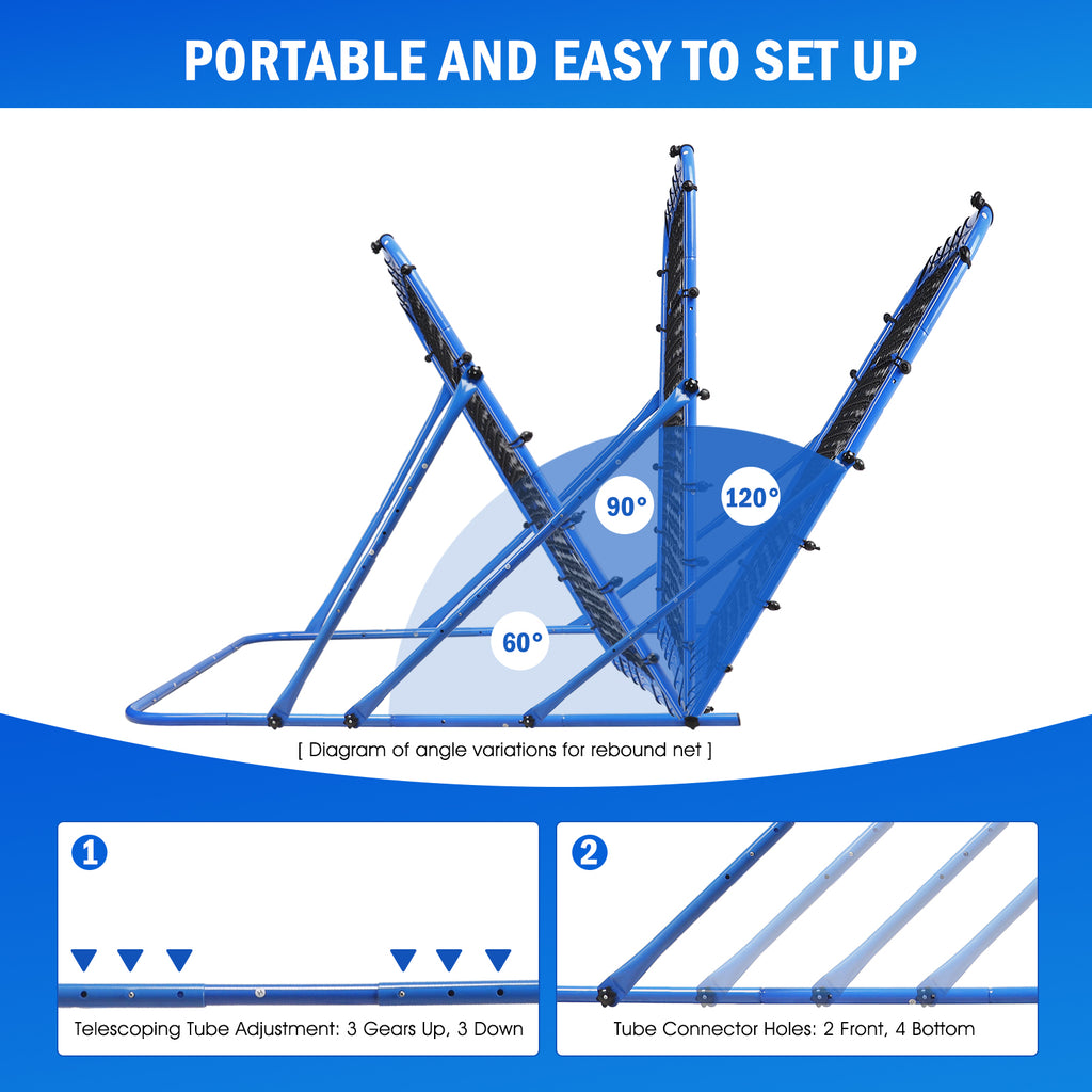 Winthai Soccer Rebounder Net, Quick-Switch Angle Soccer Training for Control, Passing Practice, Easy Setup Rebounder Gifts & Equipment for Kids,Teens & Adults 4.8x3.7FT