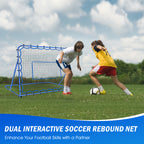 Winthai Soccer Rebounder Net, Quick-Switch Angle Soccer Training for Control, Passing Practice, Easy Setup Rebounder Gifts & Equipment for Kids,Teens & Adults 4.8x3.7FT