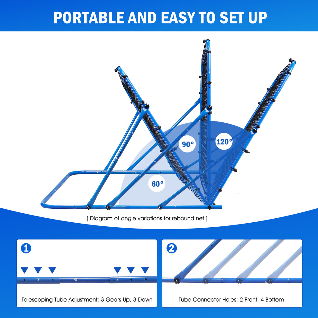 Winthai Soccer Rebounder Net, Quick-Switch Angle Soccer Training for Control, Passing Practice, Easy Setup Rebounder Gifts & Equipment for Kids,Teens & Adults 7.0X3.7FT