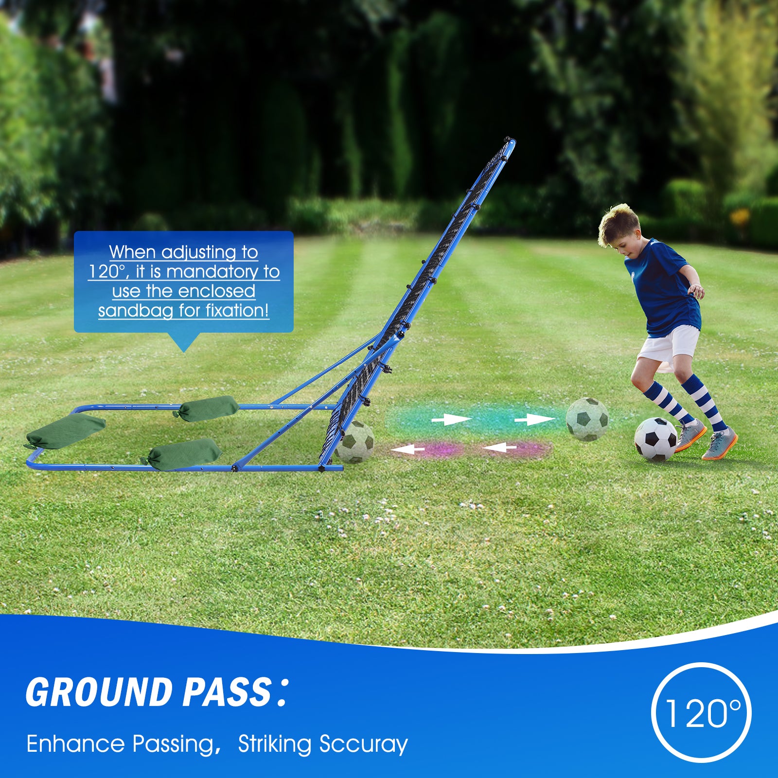 Winthai Soccer Rebounder Net, Quick-Switch Angle Soccer Training for Control, Passing Practice, Easy Setup Rebounder Gifts & Equipment for Kids,Teens & Adults 6X5FT