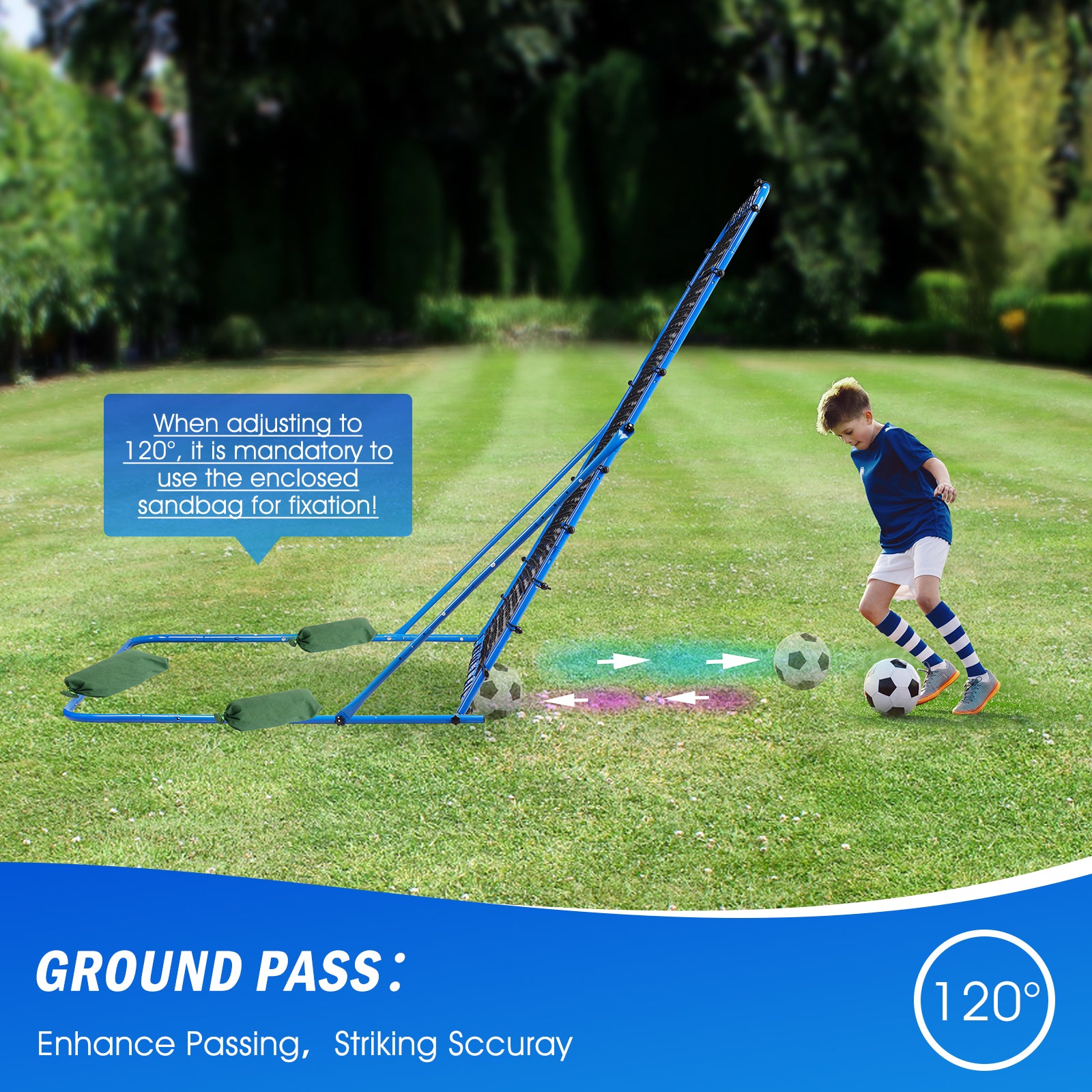 Winthai Soccer Rebounder Net, Quick-Switch Angle Soccer Training for Control, Passing Practice, Easy Setup Rebounder Gifts & Equipment for Kids,Teens & Adults 7X6FT