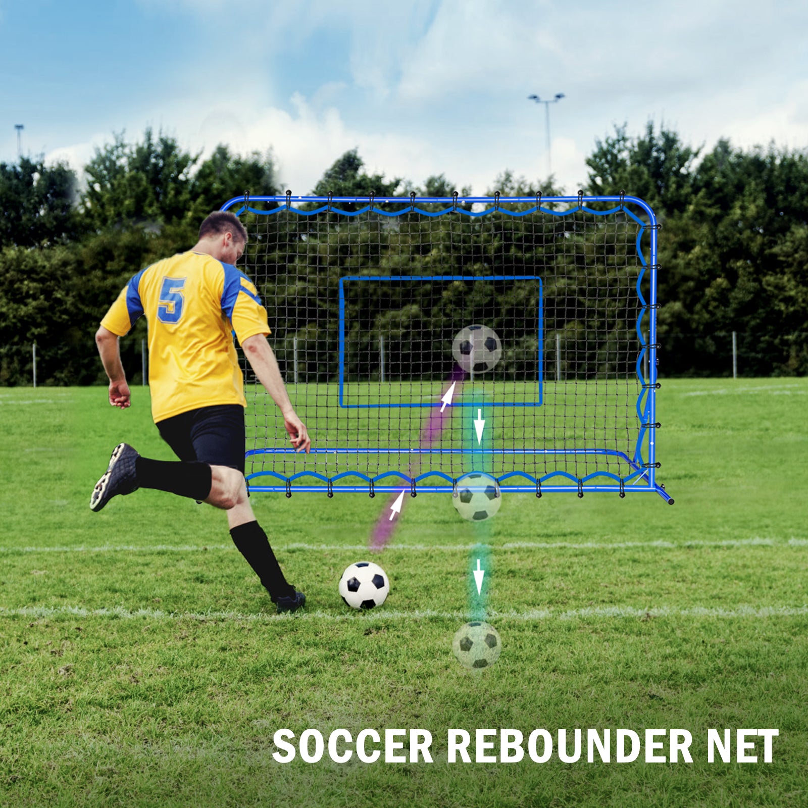 Winthai Dual-Mode Soccer Goal Net & Soccer Rebounder Net,Premium Durability for Intense Shooting Training,Quick-Switch Angle Soccer Training for Control,Passing Practice,Soccer Gifts for Kids Teen Adult 6X4FT