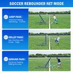 Winthai Three Mode Soccer Goal & Rebounder Net & Target Net,Four Targets for Precise Training,Tough-Built for Intense Shots,Quick-Switch Angle Soccer Training for Control/Passing Practice for Kids Teen 4X4FT