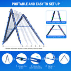 Winthai Dual-Sided Soccer Rebounder Net, Fast & Slow Rebound Speed Training for Control, Passing Practice, Easy Setup Baseball/Volleyball Rbounder Gifts & Equipment for Kids,Teens & Adults 5X5FT