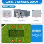 WICTTISPOSI 20ftx10ftx8ft Baseball Softball Cage with Hitting Net,Dual Sided 7-Ply Netting for Batting/Pitching/Fielding,Heavy-Duty Metal Frame and Windproof Ropes for Backyard Outdoor Indoor