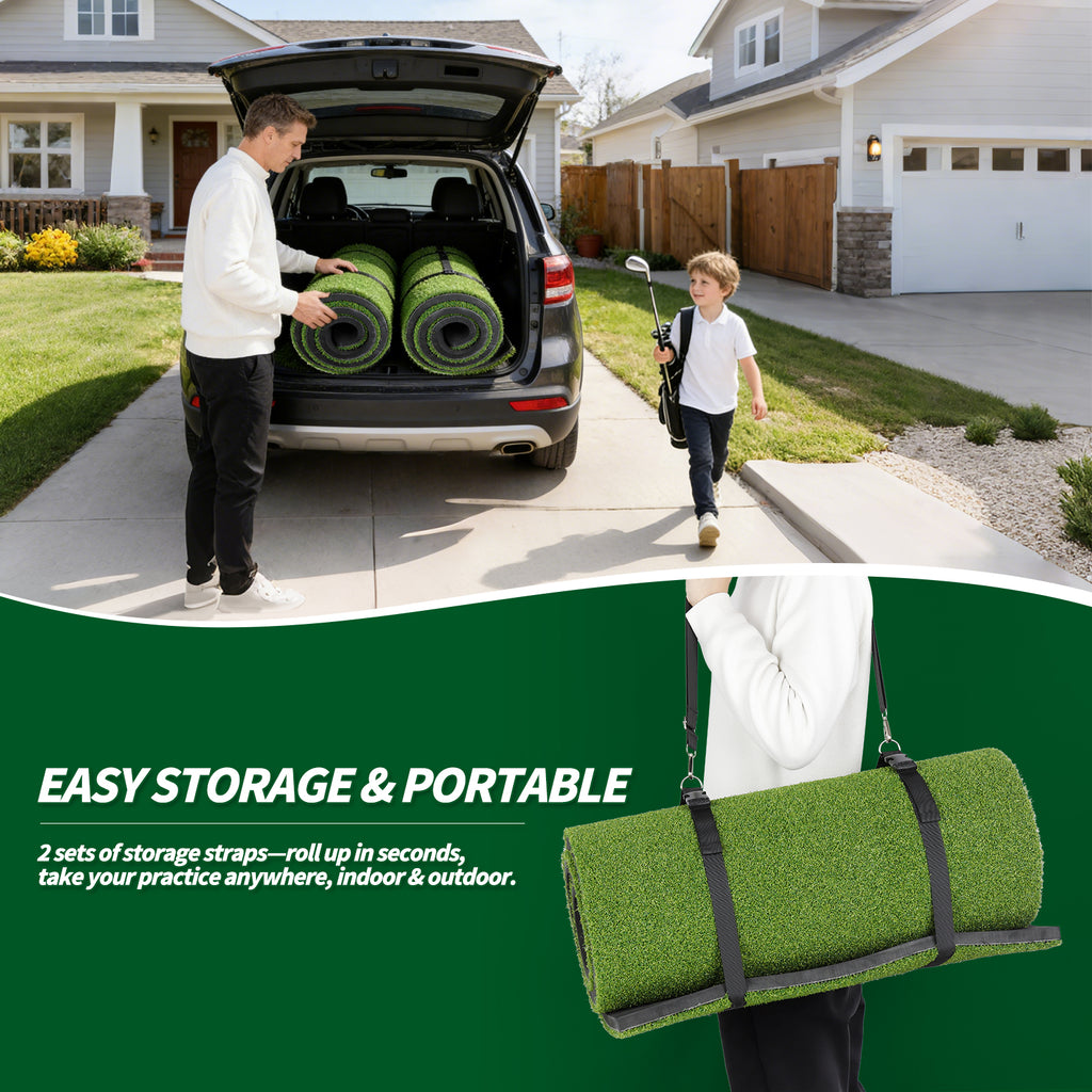 WICTTISPOSI Convertible 2-IN-1 Golf Hitting Mat & Golf Putting Mat, High-Elasticity Golf Practice Mats 150000+Swing for Driving Range Chipping Simulator, 1.22/1.02in Turf Mat Outdoor Indoor Use w/Tees (6ft x 4ft-30mm)
