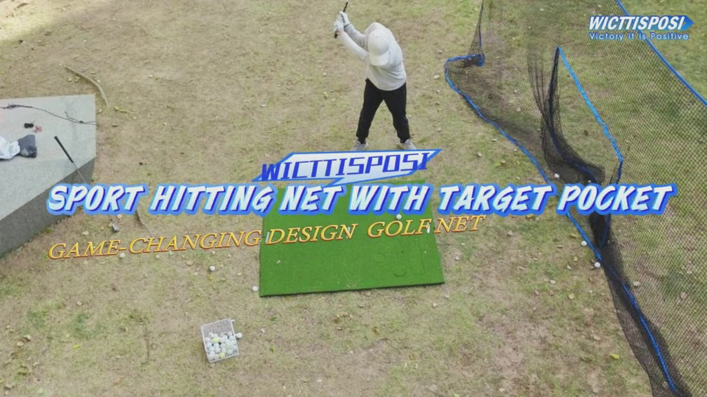 WICTTISPOSI Golf Net with Target Pocket, 20ft/15ft/10ft Golf Practice Net, Heavy-Duty Multi Sports Netting Barrier, Golf Hitting Net for Golfer Garages Backyard Driving Swing Chipping, Indoor Outdoor Use 20x10FT