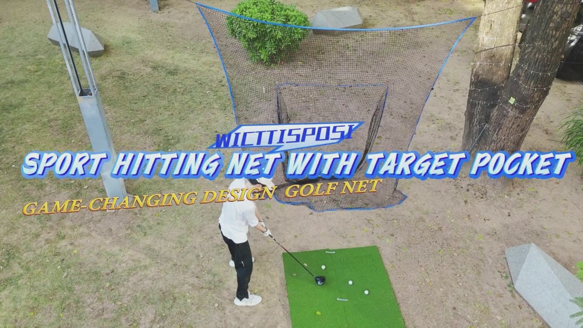 WICTTISPOSI Golf Net with Target Pocket, 20ft/15ft/10ft Golf Practice Net, Heavy-Duty Multi Sports Netting Barrier, Golf Hitting Net for Golfer Garages Backyard Driving Swing Chipping, Indoor Outdoor Use 10x10FT