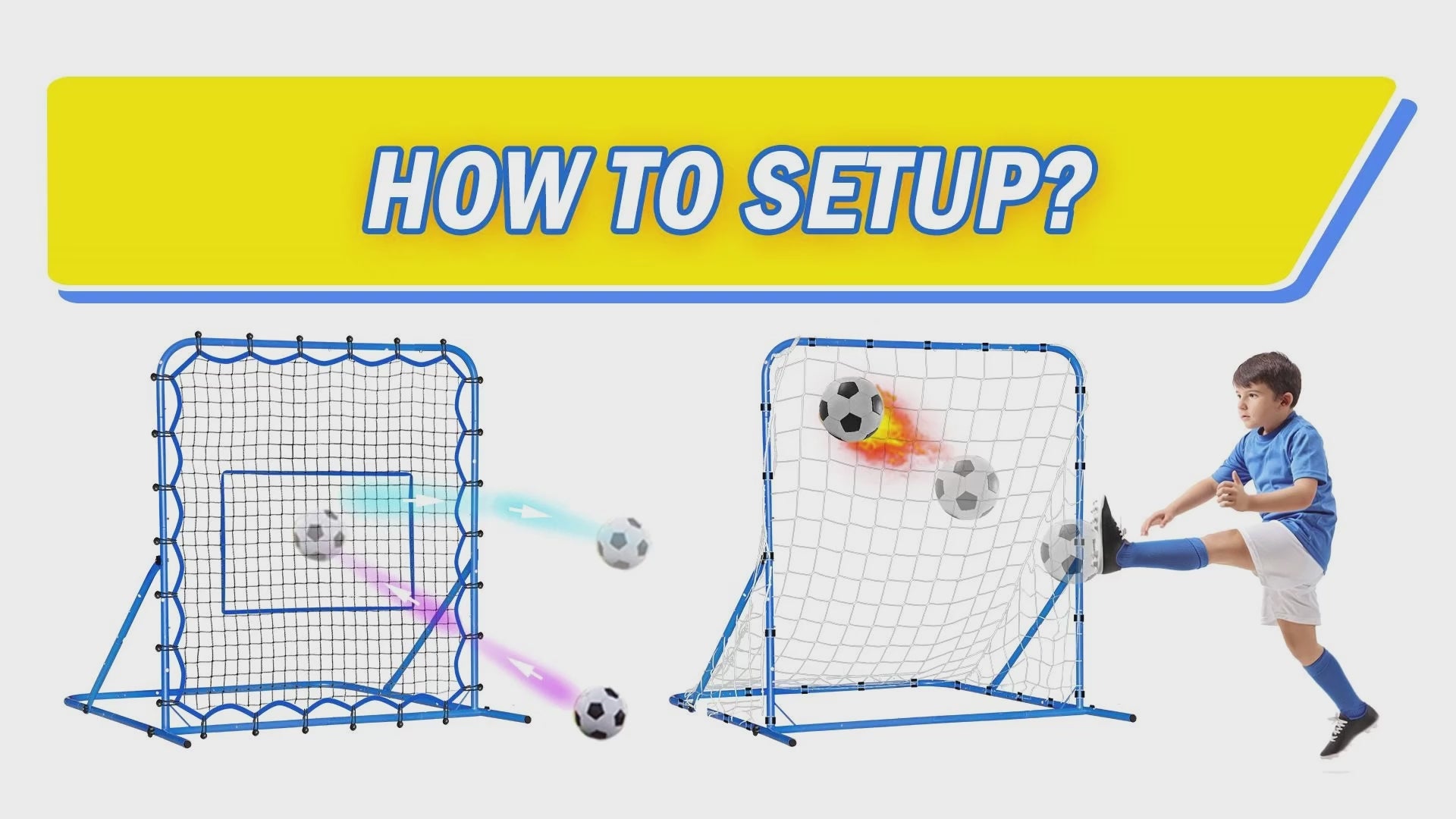 Winthai Soccer Rebounder Net, Quick-Switch Angle Soccer Training for Control, Passing Practice, Easy Setup Rebounder Gifts & Equipment for Kids,Teens & Adults 3.7x3.7FT